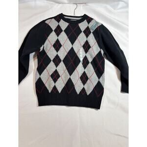 Old Navy Red And Black Argyle Sweater Boys girls sz M 8 NEW Preppy academia